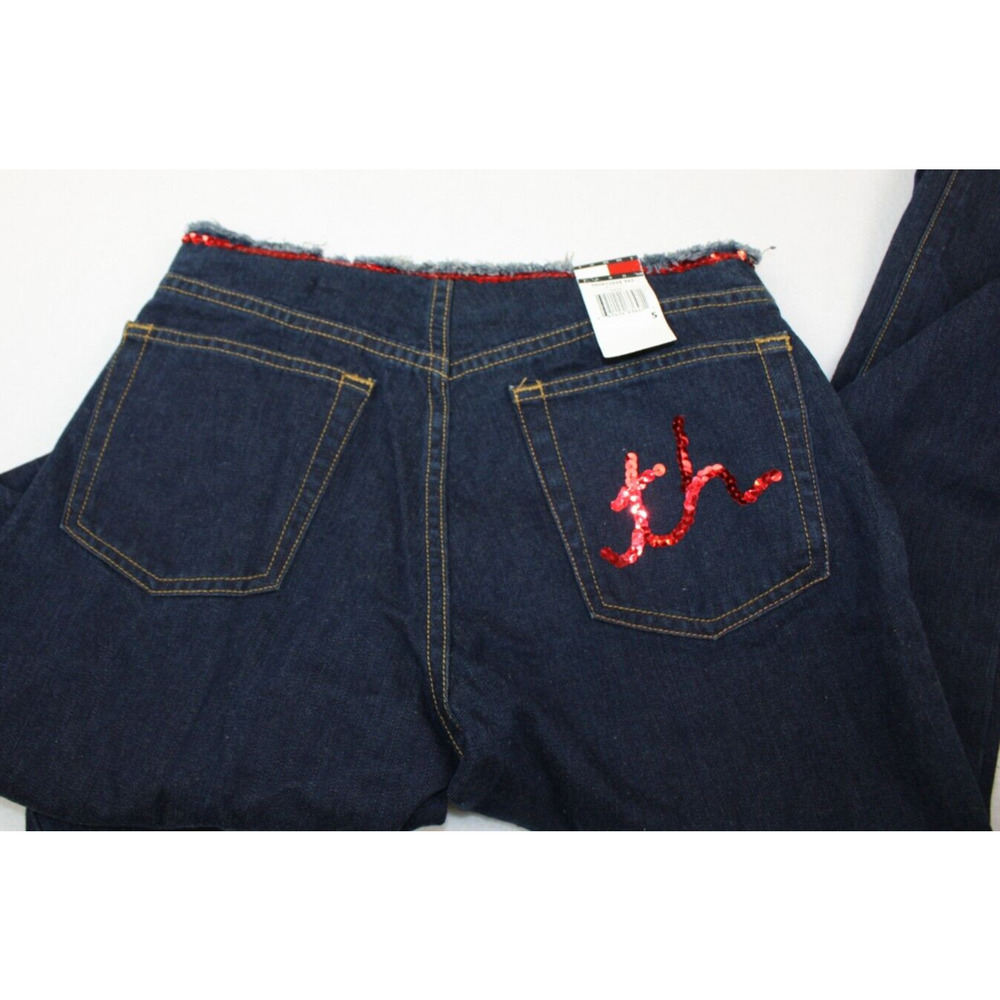 vtg Tommy Hilfiger‎ Jeans Size 5 Women Low waist sequins butt spellout y2k